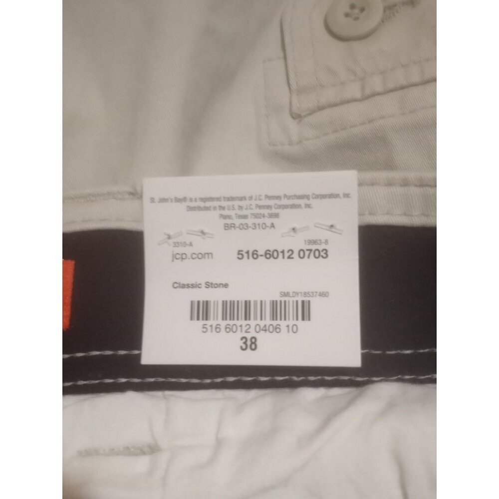 St Johns Bay Men's Performance Shorts Sz 38 Brown Comfort Stretch Flat Front New - Picture 8 of 11